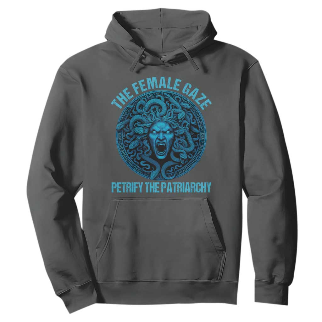The Female Gaze Petrify The Patriarchy Hoodie Medusa Feminist TS11 Dark Heather Print Your Wear
