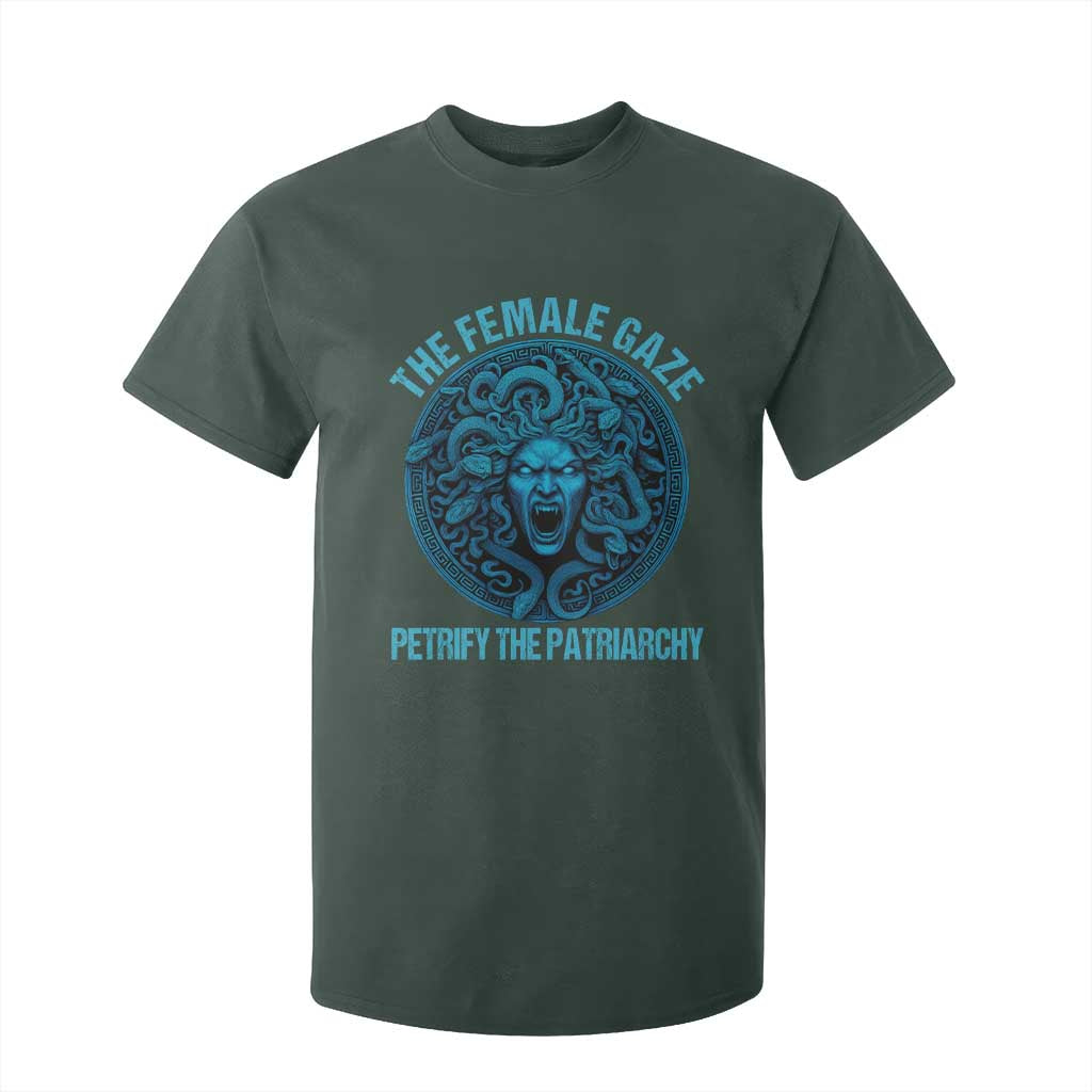 The Female Gaze Petrify The Patriarchy T Shirt For Kid Medusa Feminist TS11 Dark Forest Green Print Your Wear