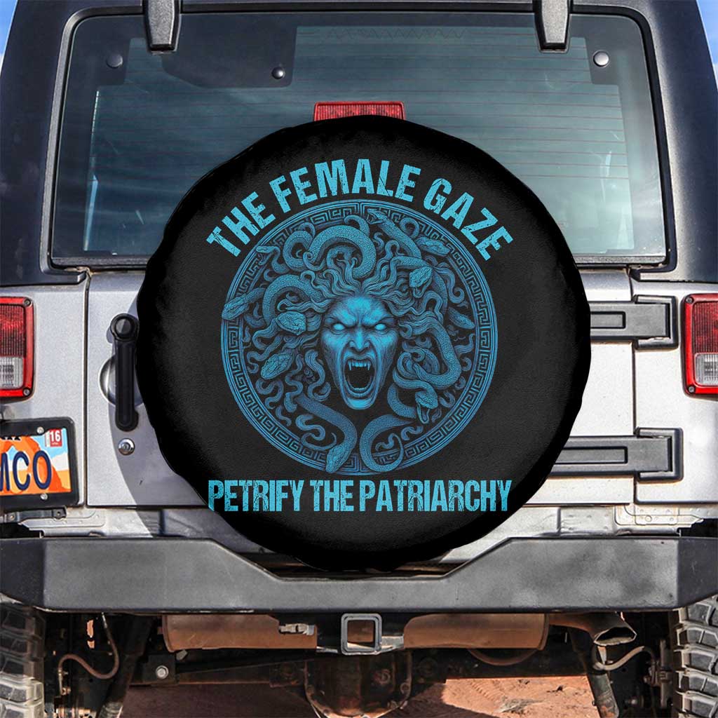 The Female Gaze Petrify The Patriarchy Spare Tire Cover Medusa Feminist TS11 No hole Black Print Your Wear