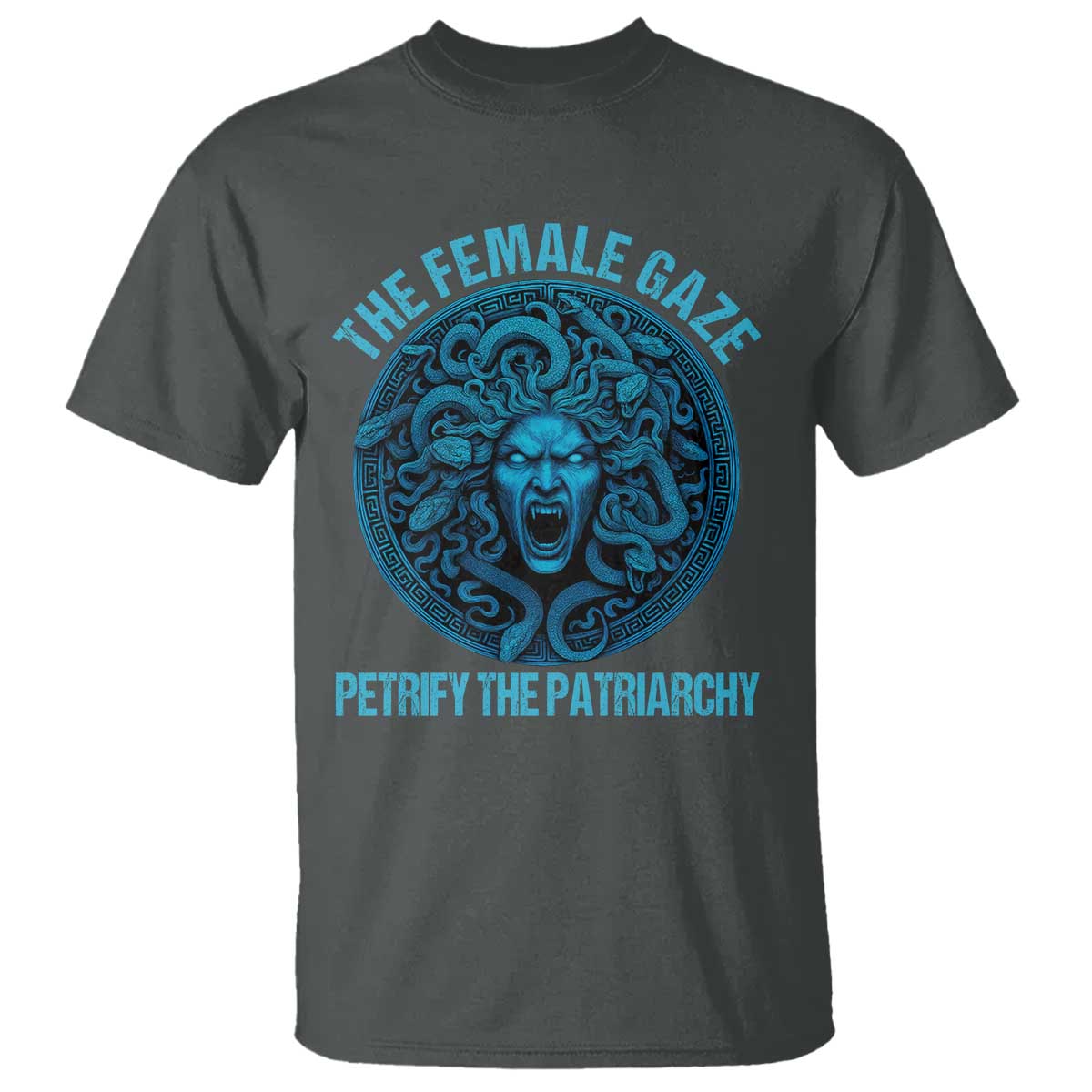 The Female Gaze Petrify The Patriarchy T Shirt Medusa Feminist TS11 Dark Heather Print Your Wear