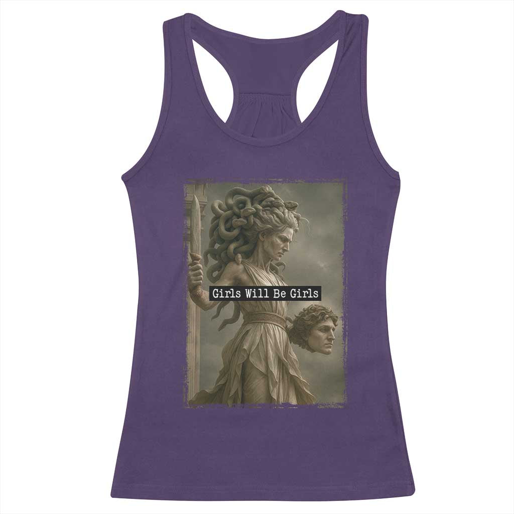 Girls Will Be Girls Medusa Feminist Racerback Tank Top Women's Right TS11 Purple Print Your Wear
