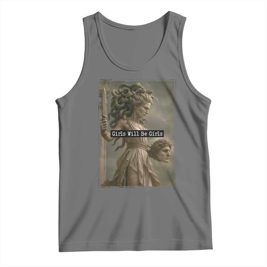 Girls Will Be Girls Medusa Feminist Tank Top Women's Right TS11 Black Heather Print Your Wear
