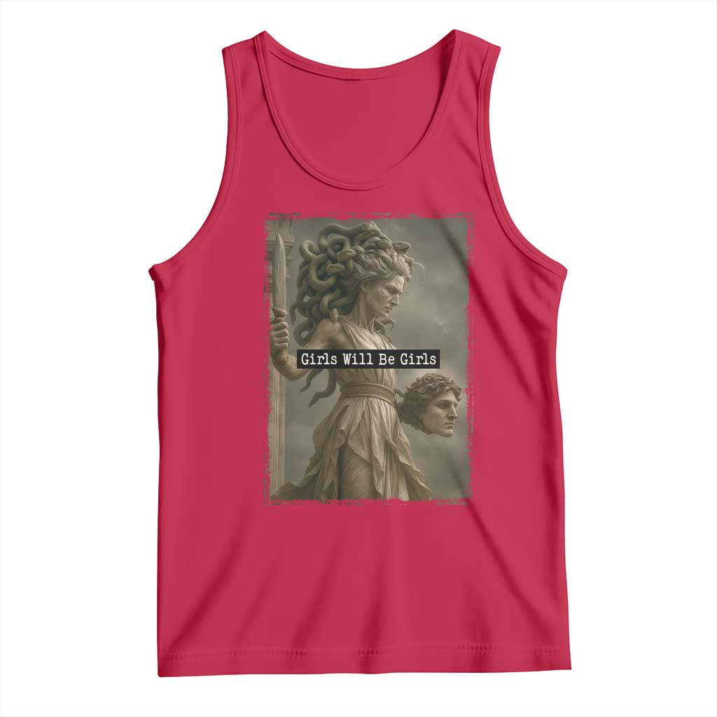 Girls Will Be Girls Medusa Feminist Tank Top Women's Right TS11 Red Print Your Wear