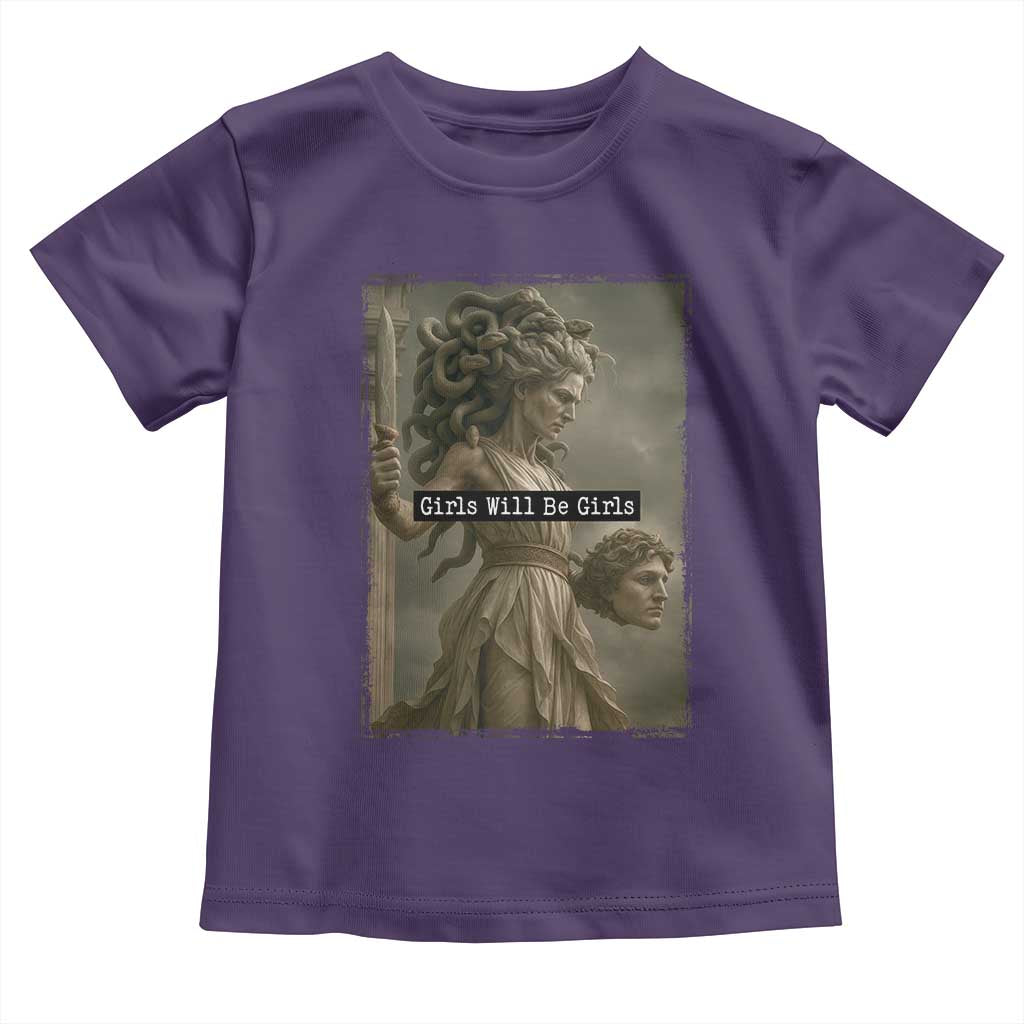 Girls Will Be Girls Medusa Feminist Toddler T Shirt Women's Right TS11 Purple Print Your Wear