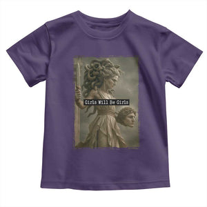 Girls Will Be Girls Medusa Feminist Toddler T Shirt Women's Right TS11 Purple Print Your Wear