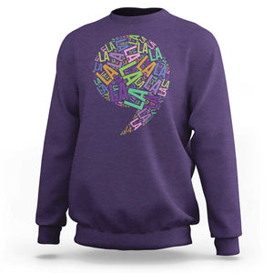 Funny Kamala Sweatshirt Retro Comma La Punctuation For President TS11 Purple Print Your Wear