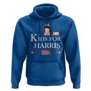 Kids For Harris Hoodie Cat And Toddlers Love Kamala US Flag TS11 Royal Blue Print Your Wear