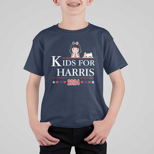 Kids For Harris T Shirt For Kid Cat And Toddlers Love Kamala US Flag TS11 Navy Print Your Wear