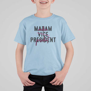 Funny Harris For President T Shirt For Kid Madam Vice President 2024 TS11 Light Blue Print Your Wear