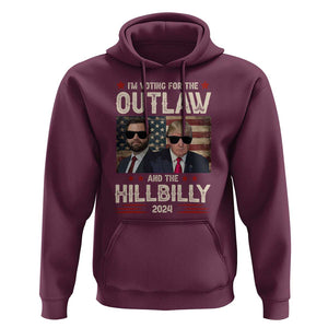 Trump Vance 2024 Hoodie I'm Voting For The Outlaw And The Hillbilly US Flag TS11 Maroon Print Your Wear