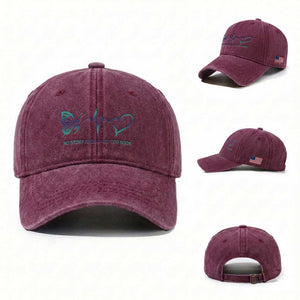 Suicide Prevention Washed Cotton Baseball Cap No Story Should End Too Soon Butterfly Heartbeat