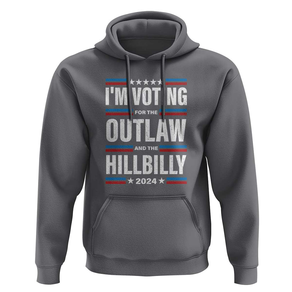 I'm Voting For the Outlaw and the Hillbilly 2024 Hoodie Retro Star US Flag TS11 Charcoal Print Your Wear