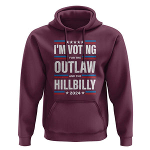 I'm Voting For the Outlaw and the Hillbilly 2024 Hoodie Retro Star US Flag TS11 Maroon Print Your Wear