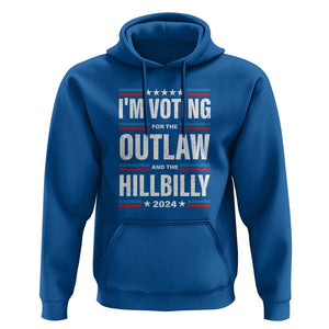 I'm Voting For the Outlaw and the Hillbilly 2024 Hoodie Retro Star US Flag TS11 Royal Blue Print Your Wear