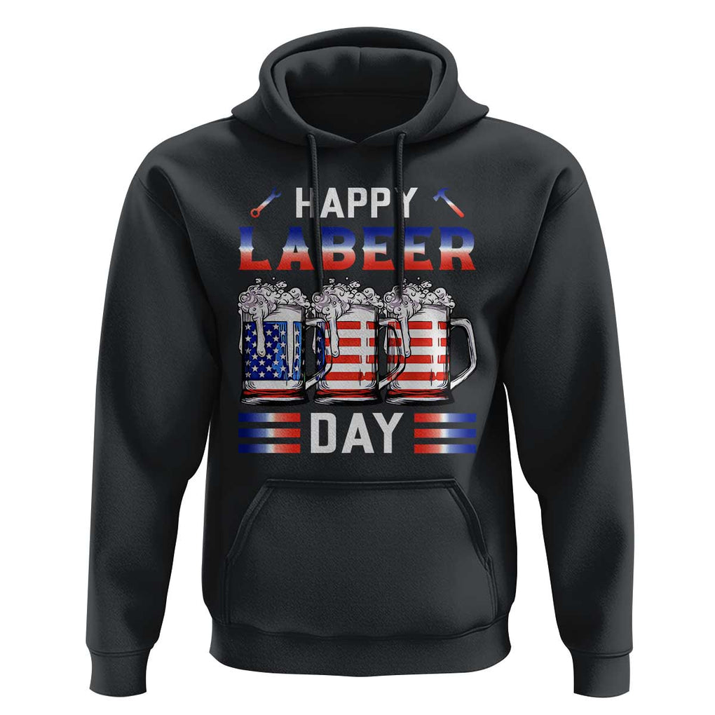 Funny Labor Day Drinking Hoodie Labeer Day American Flag Beer Mug TS11 Black Print Your Wear