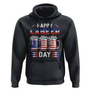 Funny Labor Day Drinking Hoodie Labeer Day American Flag Beer Mug TS11 Black Print Your Wear