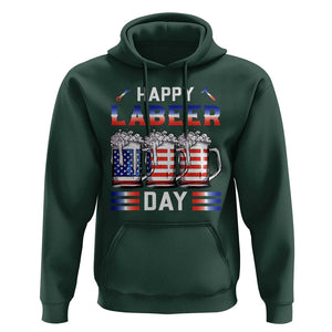 Funny Labor Day Drinking Hoodie Labeer Day American Flag Beer Mug TS11 Dark Forest Green Print Your Wear