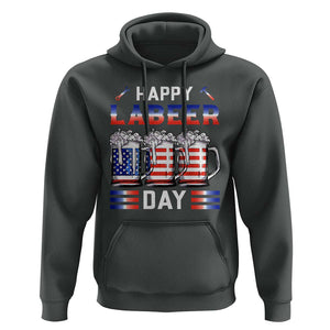 Funny Labor Day Drinking Hoodie Labeer Day American Flag Beer Mug TS11 Dark Heather Print Your Wear