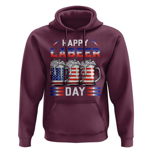 Funny Labor Day Drinking Hoodie Labeer Day American Flag Beer Mug TS11 Maroon Print Your Wear