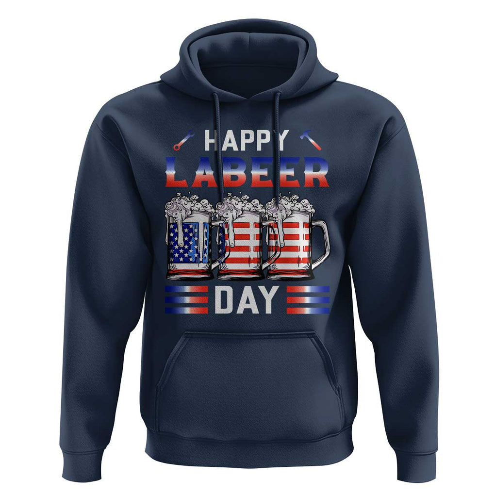 Funny Labor Day Drinking Hoodie Labeer Day American Flag Beer Mug TS11 Navy Print Your Wear