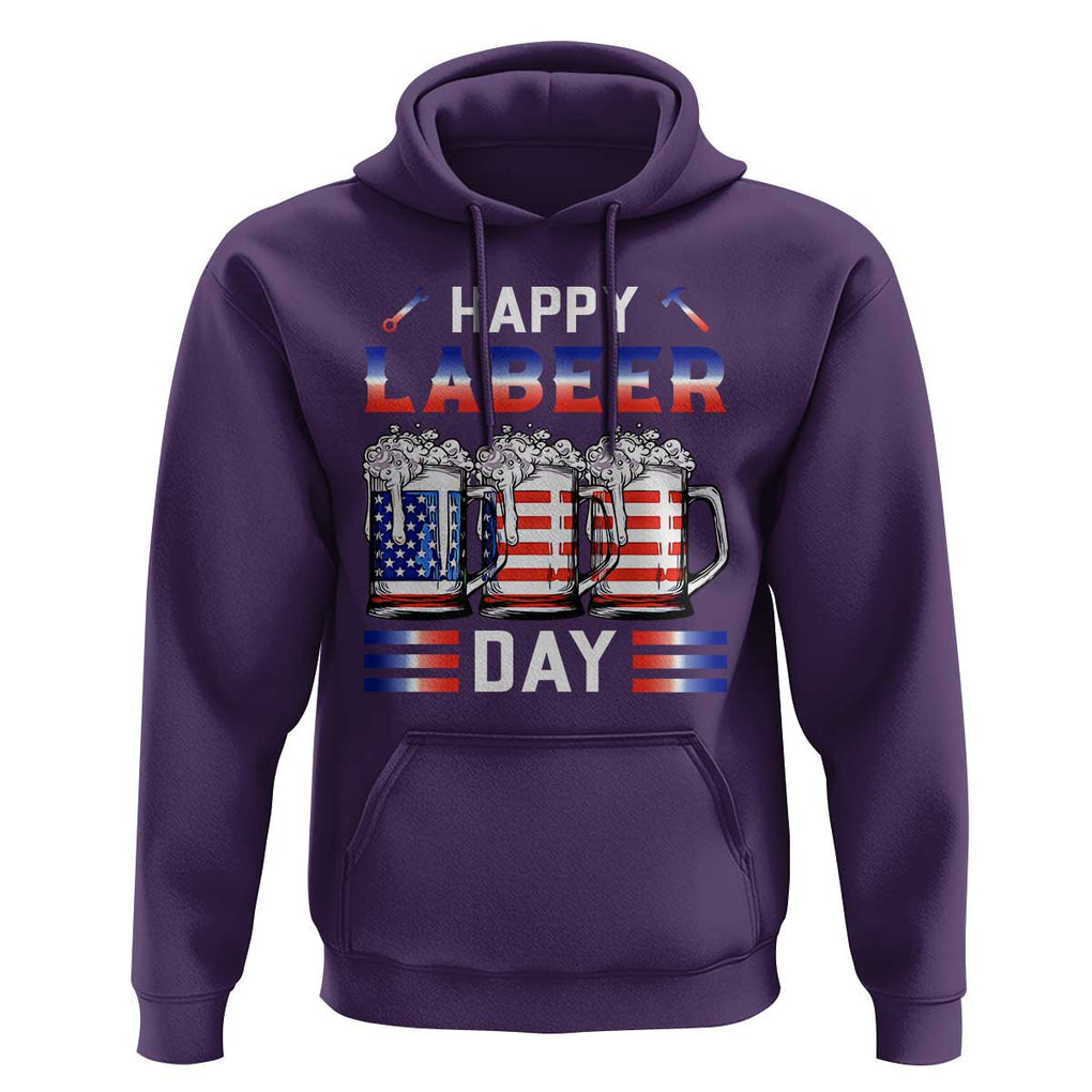 Funny Labor Day Drinking Hoodie Labeer Day American Flag Beer Mug TS11 Purple Print Your Wear