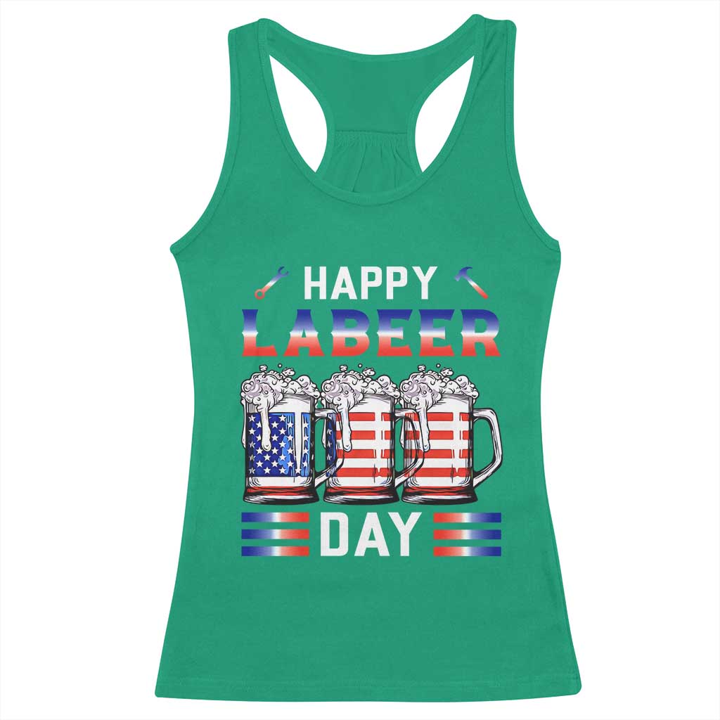 Funny Labor Day Drinking Racerback Tank Top Labeer Day American Flag Beer Mug TS11 Irish Green Print Your Wear