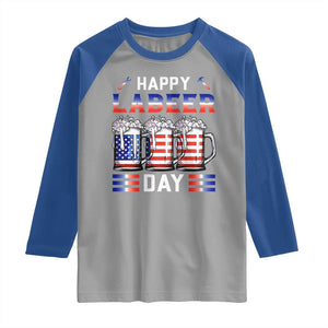 Funny Labor Day Drinking Raglan Shirt Labeer Day American Flag Beer Mug TS11 Sport Gray Royal Print Your Wear
