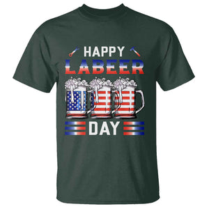 Funny Labor Day Drinking T Shirt Labeer Day American Flag Beer Mug TS11 Dark Forest Green Print Your Wear