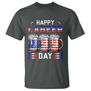 Funny Labor Day Drinking T Shirt Labeer Day American Flag Beer Mug TS11 Dark Heather Print Your Wear