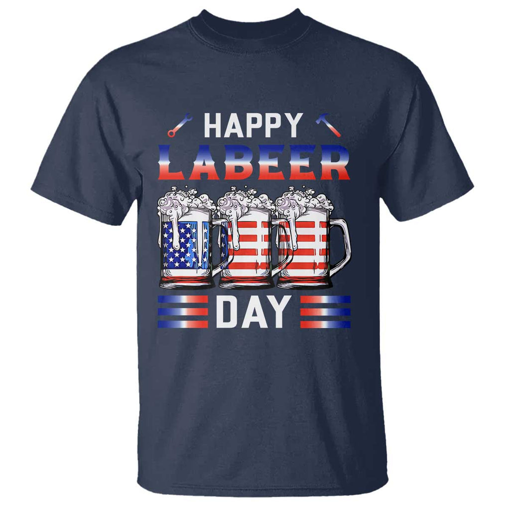 Funny Labor Day Drinking T Shirt Labeer Day American Flag Beer Mug TS11 Navy Print Your Wear