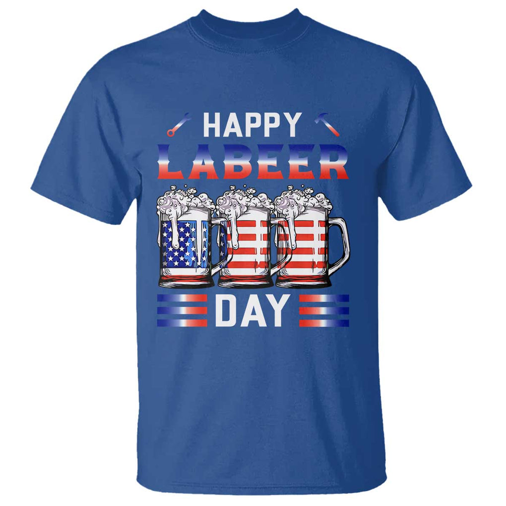 Funny Labor Day Drinking T Shirt Labeer Day American Flag Beer Mug TS11 Royal Blue Print Your Wear