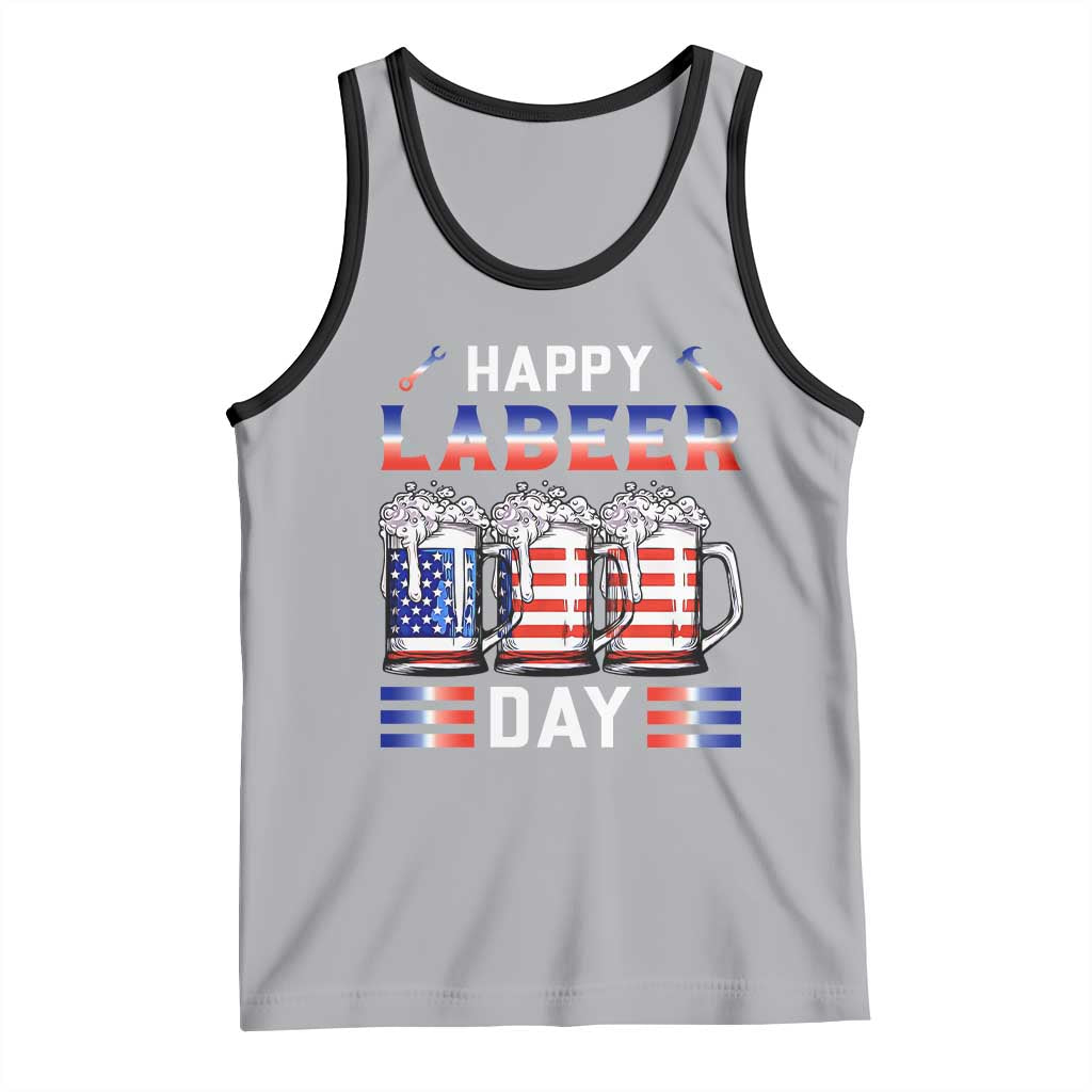 Funny Labor Day Drinking Tank Top Labeer Day American Flag Beer Mug TS11 Athletic Heather Black Print Your Wear