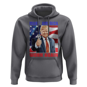 Funny Make America Work Again Hoodie Trump Labor Day American Flag Wrench TS11 Charcoal Print Your Wear
