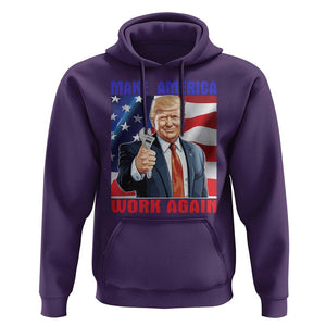 Funny Make America Work Again Hoodie Trump Labor Day American Flag Wrench TS11 Purple Print Your Wear