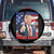 Funny Make America Work Again Spare Tire Cover Trump Labor Day American Flag Wrench TS11 No hole Black Print Your Wear