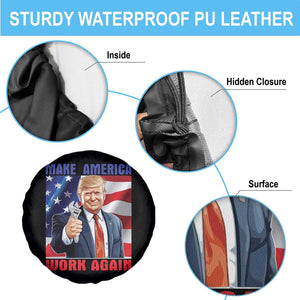 Funny Make America Work Again Spare Tire Cover Trump Labor Day American Flag Wrench TS11 Print Your Wear