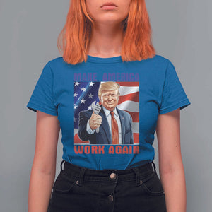Funny Make America Work Again T Shirt For Women Trump Labor Day American Flag Wrench TS11 Royal Blue Print Your Wear