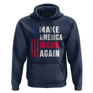 Make America Work Again Hoodie Labor Day Vintage American Flag Wrench Screw TS11 Navy Print Your Wear