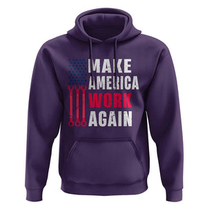 Make America Work Again Hoodie Labor Day Vintage American Flag Wrench Screw TS11 Purple Print Your Wear