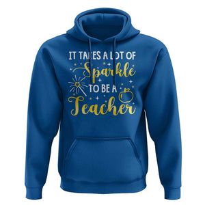 It Takes Lots of Sparkle To Be a Teacher Hoodie Back To School Golden Apple Star TS11 Royal Blue Print Your Wear