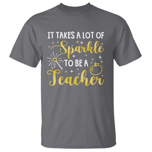 It Takes Lots of Sparkle To Be a Teacher T Shirt Back To School Golden Apple Star TS11 Charcoal Print Your Wear