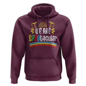 Special Education Teacher Hoodie We Are SPEDtacular Book Ruler TS11 Maroon Print Your Wear