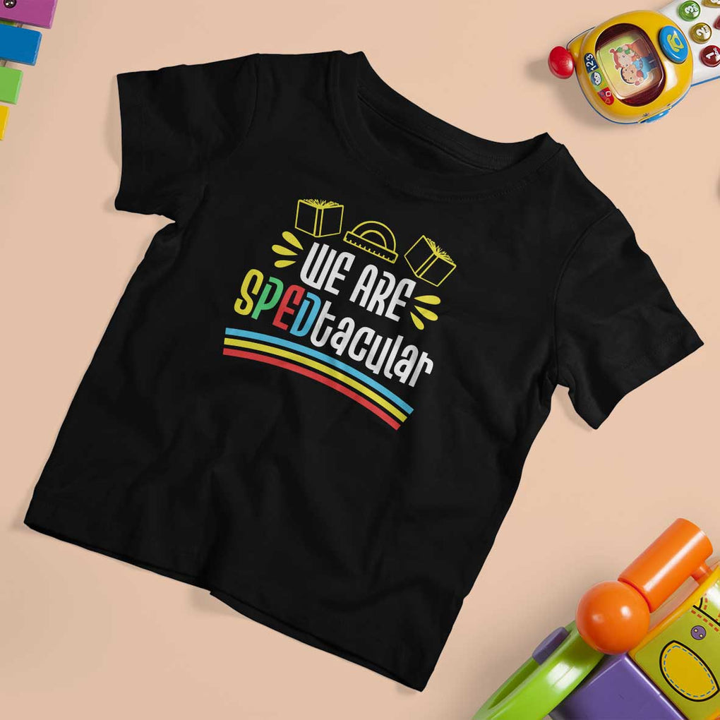 Special Education Teacher T Shirt For Kid We Are SPEDtacular Book Ruler TS11 Black Print Your Wear
