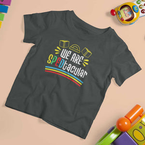Special Education Teacher T Shirt For Kid We Are SPEDtacular Book Ruler TS11 Dark Heather Print Your Wear