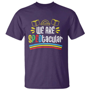 Special Education Teacher T Shirt We Are SPEDtacular Book Ruler TS11 Purple Print Your Wear