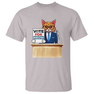 Funny Vote for Meow T Shirt Cat Election Campaign Kamala President 2024 TS11 Ice Gray Print Your Wear