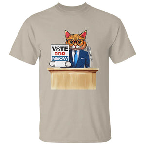 Funny Vote for Meow T Shirt Cat Election Campaign Kamala President 2024 TS11 Sand Print Your Wear