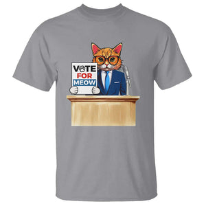 Funny Vote for Meow T Shirt Cat Election Campaign Kamala President 2024 TS11 Sport Gray Print Your Wear