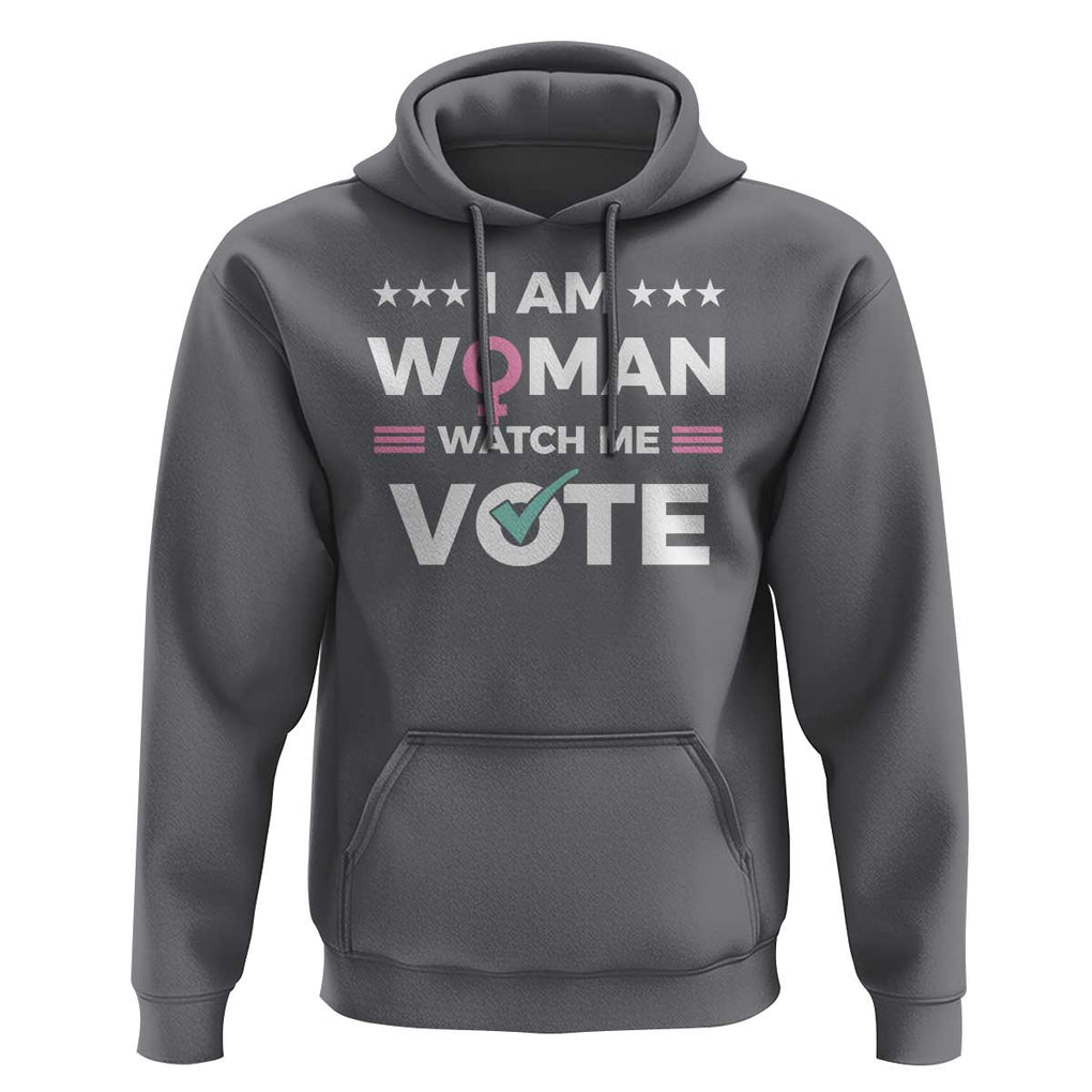 I Am Woman Watch Me Vote Hoodie Feminist Women's Rights Gender symbol TS11 Charcoal Print Your Wear
