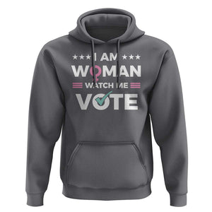 I Am Woman Watch Me Vote Hoodie Feminist Women's Rights Gender symbol TS11 Charcoal Print Your Wear